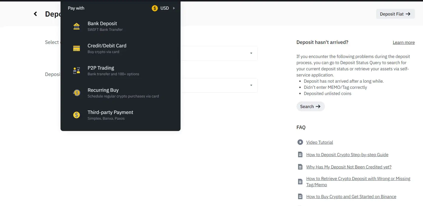 Setoran di Binance